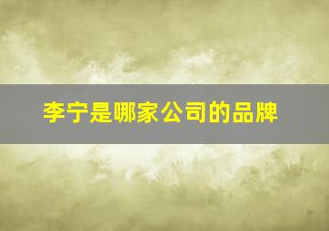 李宁是哪家公司的品牌