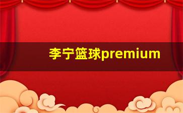 李宁篮球premium