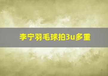 李宁羽毛球拍3u多重