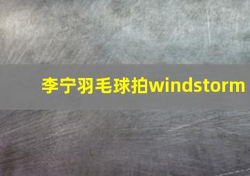 李宁羽毛球拍windstorm