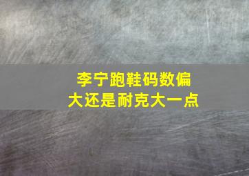 李宁跑鞋码数偏大还是耐克大一点