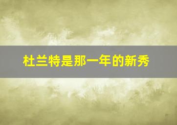 杜兰特是那一年的新秀