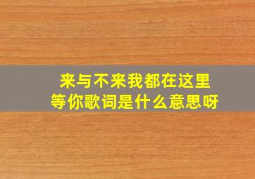 来与不来我都在这里等你歌词是什么意思呀