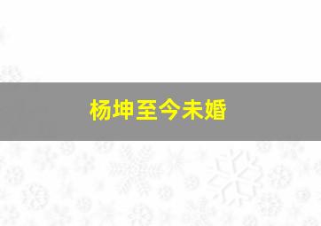 杨坤至今未婚