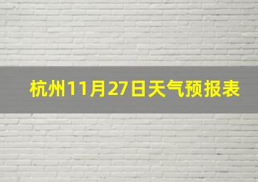 杭州11月27日天气预报表