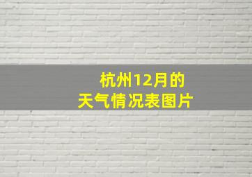 杭州12月的天气情况表图片