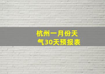 杭州一月份天气30天预报表