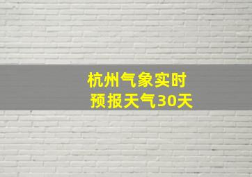 杭州气象实时预报天气30天