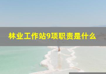 林业工作站9项职责是什么