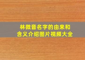 林微音名字的由来和含义介绍图片视频大全