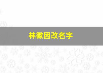 林徽因改名字