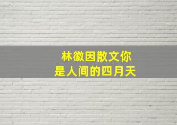 林徽因散文你是人间的四月天