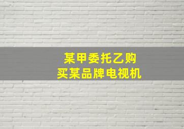 某甲委托乙购买某品牌电视机