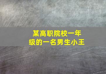 某高职院校一年级的一名男生小王