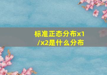 标准正态分布x1/x2是什么分布