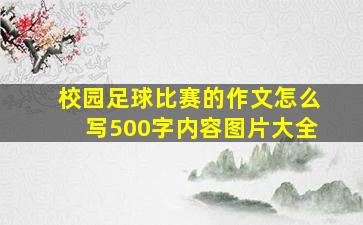 校园足球比赛的作文怎么写500字内容图片大全