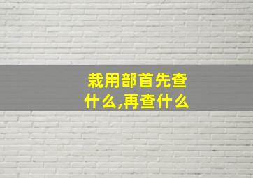 栽用部首先查什么,再查什么