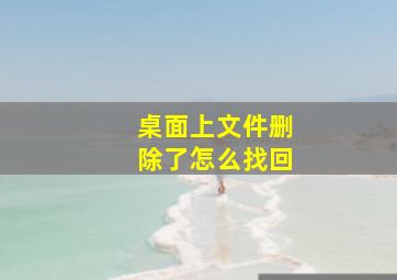 桌面上文件删除了怎么找回