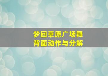 梦回草原广场舞背面动作与分解