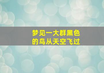 梦见一大群黑色的鸟从天空飞过