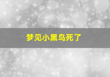 梦见小黑鸟死了