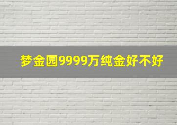 梦金园9999万纯金好不好