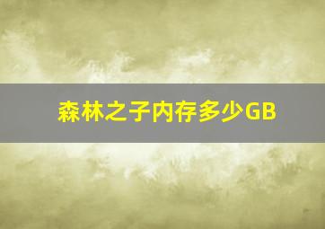 森林之子内存多少GB