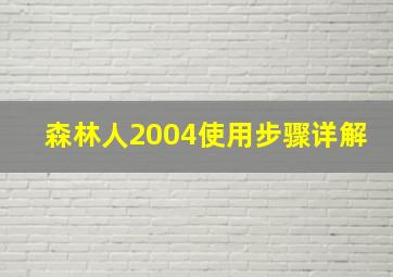 森林人2004使用步骤详解