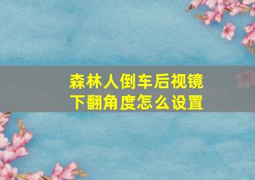 森林人倒车后视镜下翻角度怎么设置