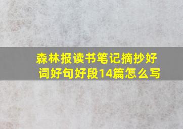 森林报读书笔记摘抄好词好句好段14篇怎么写