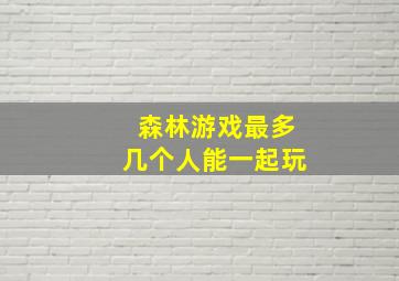 森林游戏最多几个人能一起玩