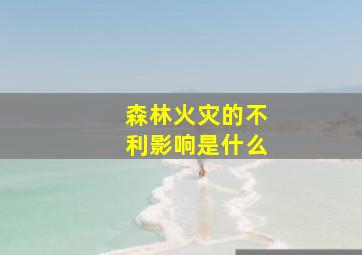 森林火灾的不利影响是什么