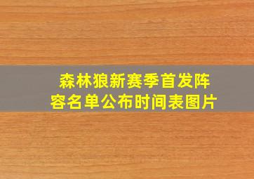 森林狼新赛季首发阵容名单公布时间表图片