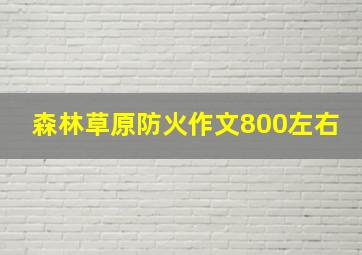 森林草原防火作文800左右