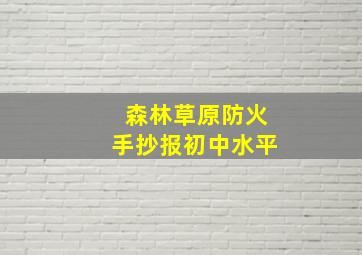 森林草原防火手抄报初中水平