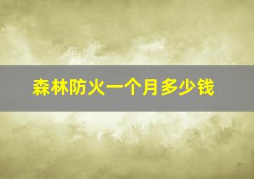 森林防火一个月多少钱