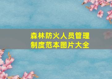 森林防火人员管理制度范本图片大全