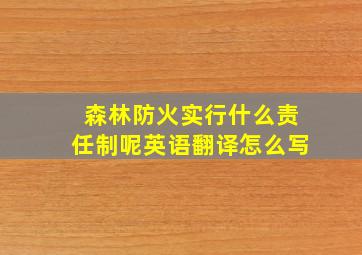 森林防火实行什么责任制呢英语翻译怎么写