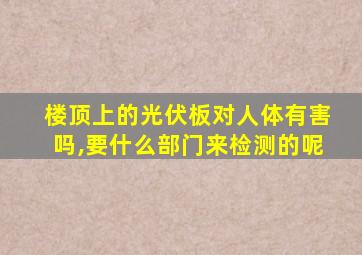 楼顶上的光伏板对人体有害吗,要什么部门来检测的呢