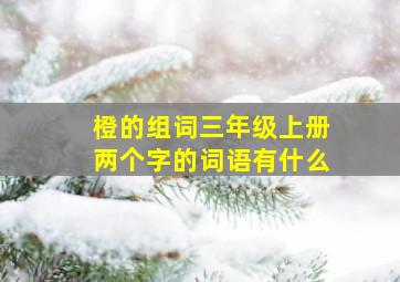 橙的组词三年级上册两个字的词语有什么