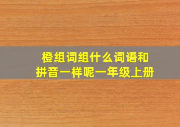 橙组词组什么词语和拼音一样呢一年级上册