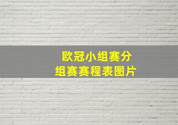 欧冠小组赛分组赛赛程表图片