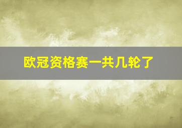 欧冠资格赛一共几轮了