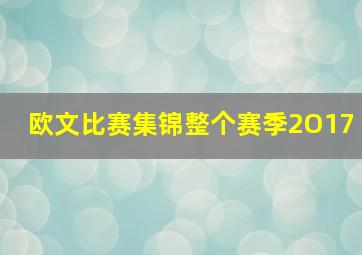 欧文比赛集锦整个赛季2O17