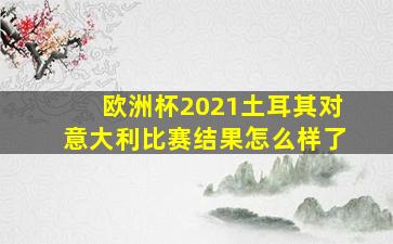 欧洲杯2021土耳其对意大利比赛结果怎么样了