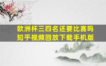 欧洲杯三四名还要比赛吗知乎视频回放下载手机版