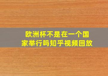 欧洲杯不是在一个国家举行吗知乎视频回放