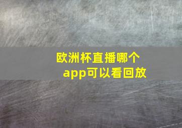 欧洲杯直播哪个app可以看回放