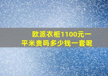 欧派衣柜1100元一平米贵吗多少钱一套呢