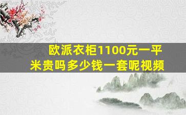 欧派衣柜1100元一平米贵吗多少钱一套呢视频